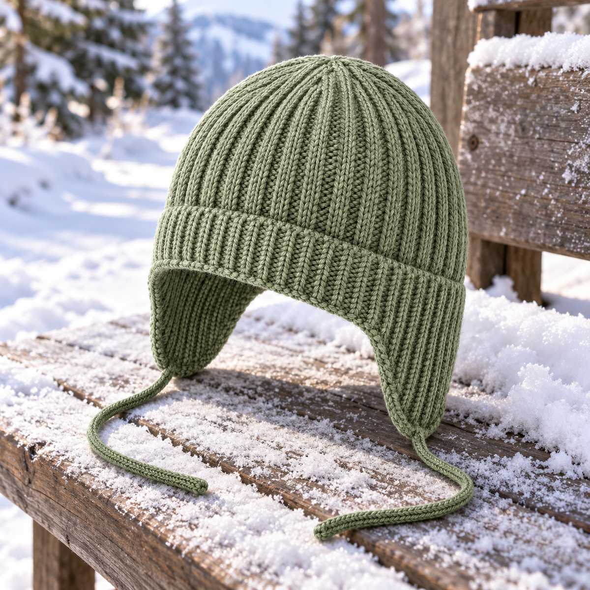 Velunorar Ribbed Knit Trapper Hat – Winter Casual Hat with Ear Flap Design