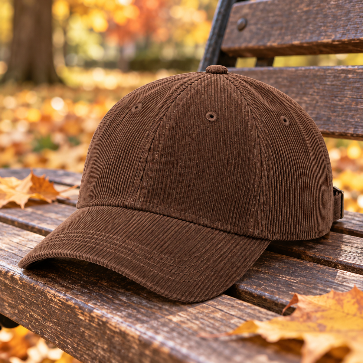 Velunorar Corduroy Baseball Cap – Adjustable Casual Hat for Fall & Transitional Seasons