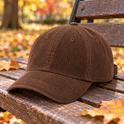 Velunorar Corduroy Baseball Cap – Adjustable Casual Hat for Fall & Transitional Seasons