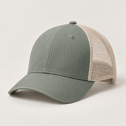 Velunorar Two-Tone Mesh Trucker Cap – Adjustable Casual Hat for Spring & Summer