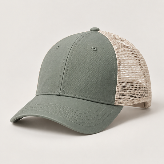 Velunorar Two-Tone Mesh Trucker Cap – Adjustable Casual Hat for Spring & Summer