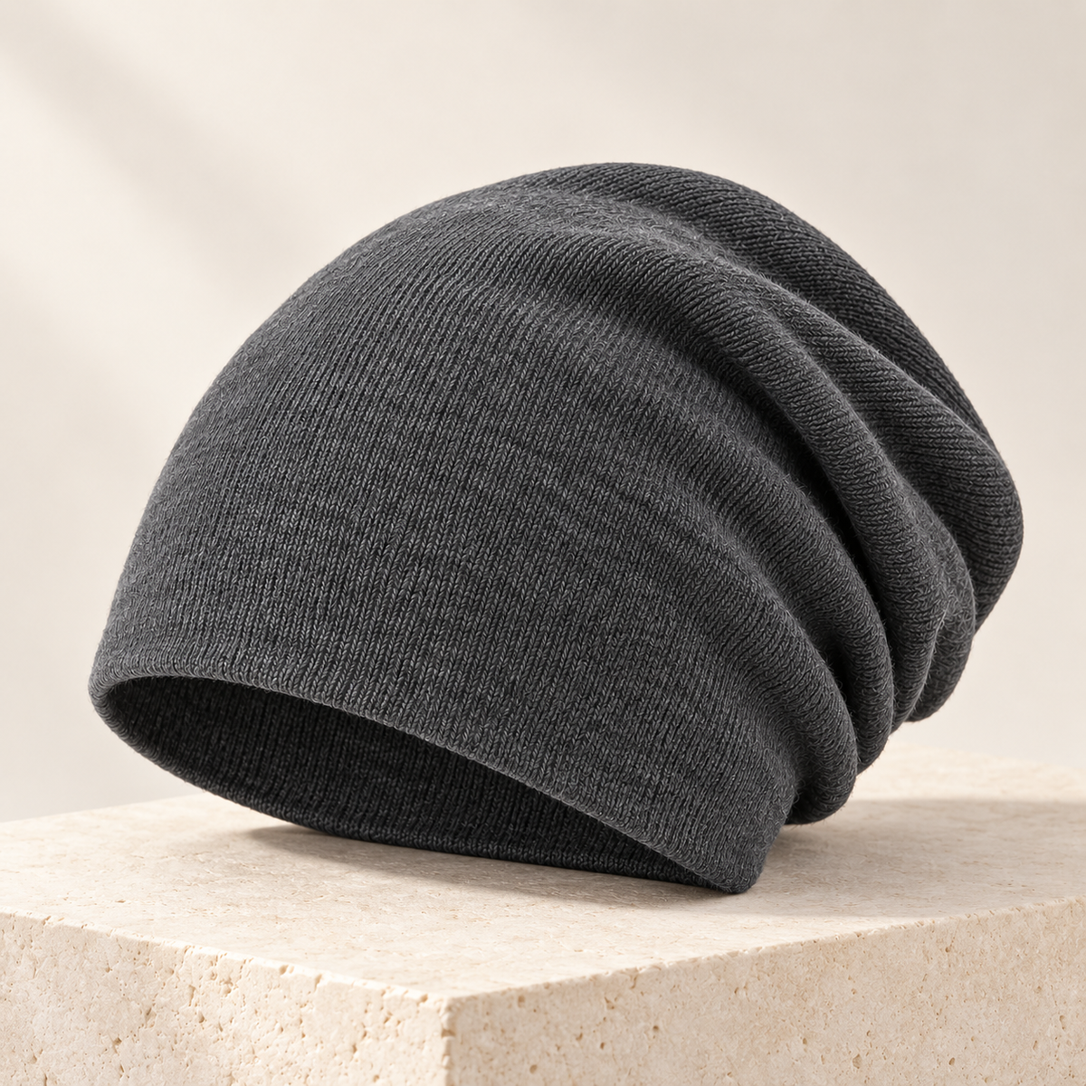 Velunorar Slouchy Knit Beanie – Relaxed Winter Casual Hat with Ribbed Texture