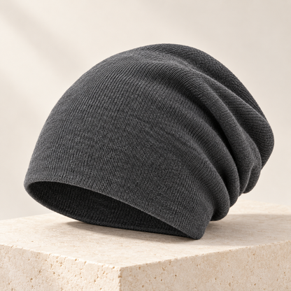 Velunorar Slouchy Knit Beanie – Relaxed Winter Casual Hat with Ribbed Texture