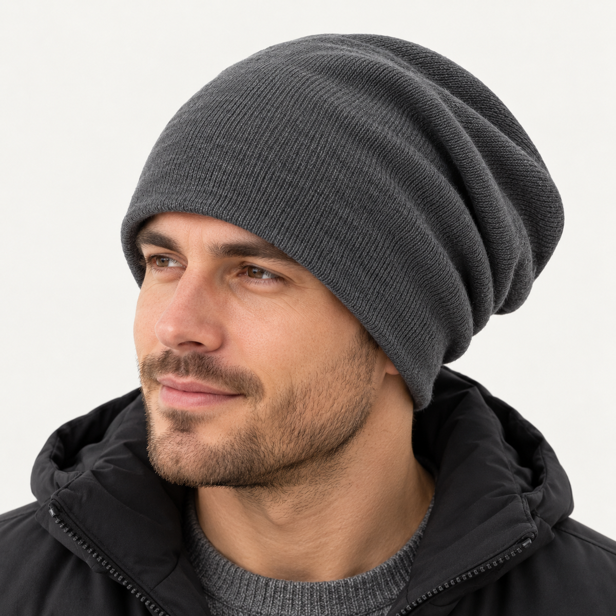 Velunorar Slouchy Knit Beanie – Relaxed Winter Casual Hat with Ribbed Texture