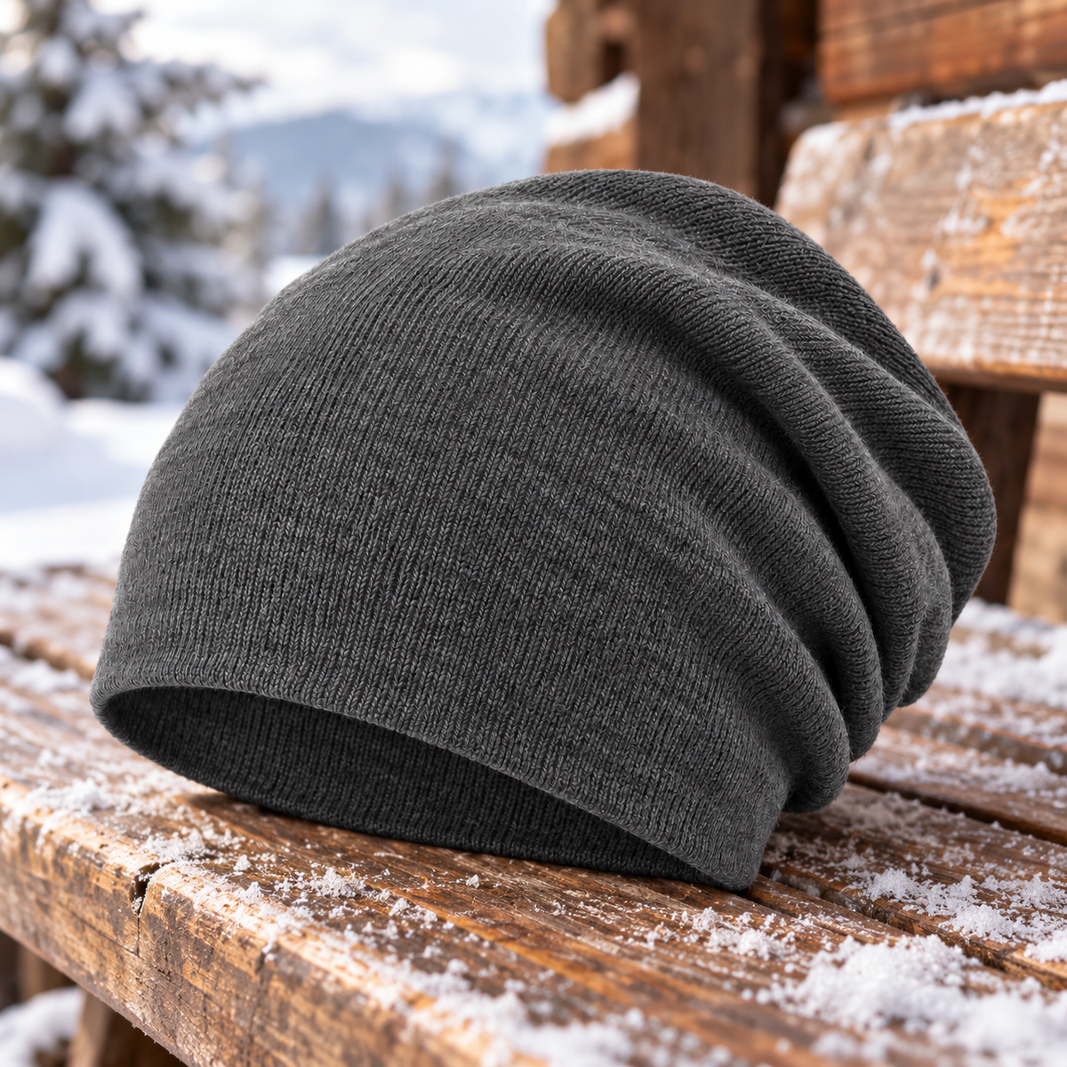 Velunorar Slouchy Knit Beanie – Relaxed Winter Casual Hat with Ribbed Texture