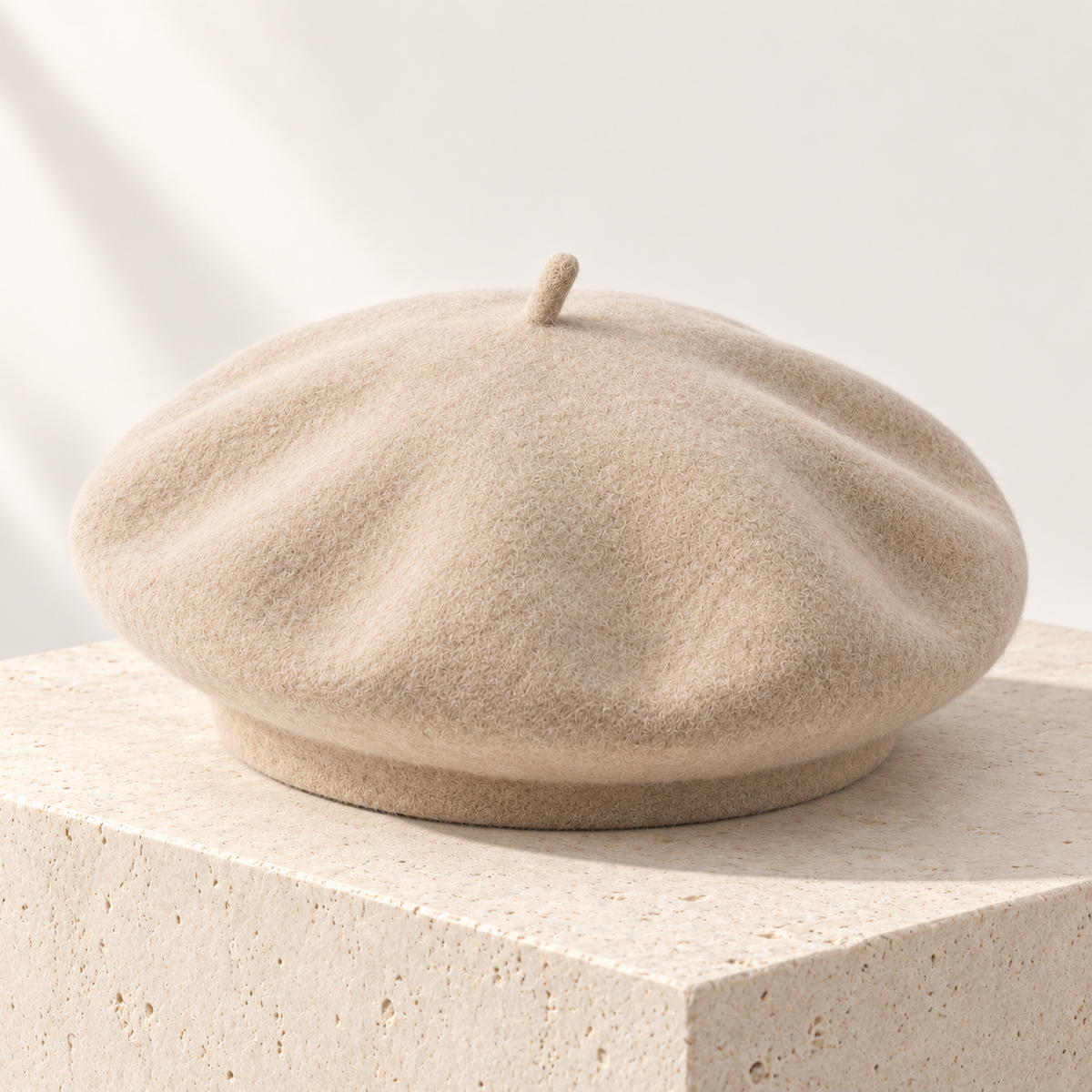 Velunorar Classic Wool Beret – Soft Textured Hat for Fall & Transitional Seasons