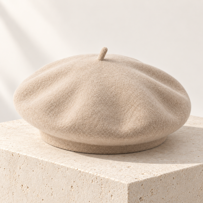 Velunorar Classic Wool Beret – Soft Textured Hat for Fall & Transitional Seasons