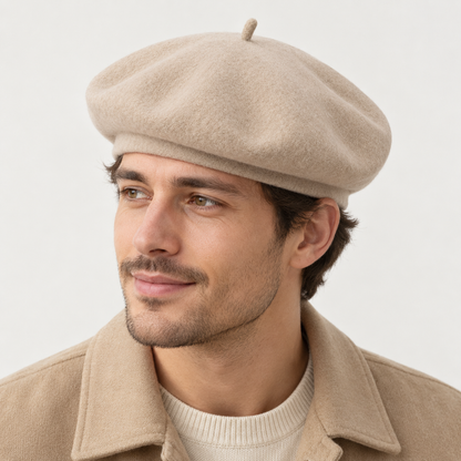 Velunorar Classic Wool Beret – Soft Textured Hat for Fall & Transitional Seasons