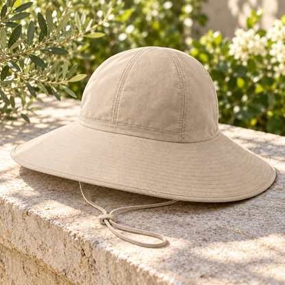 Velunorar Wide Brim Cotton Sun Hat – Adjustable Casual Hat for Spring & Summer