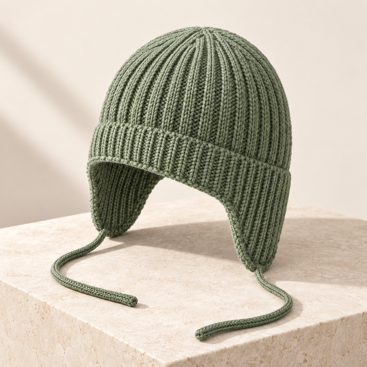 Velunorar Ribbed Knit Trapper Hat – Winter Casual Hat with Ear Flap Design