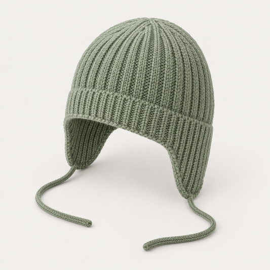 Velunorar Ribbed Knit Trapper Hat – Winter Casual Hat with Ear Flap Design
