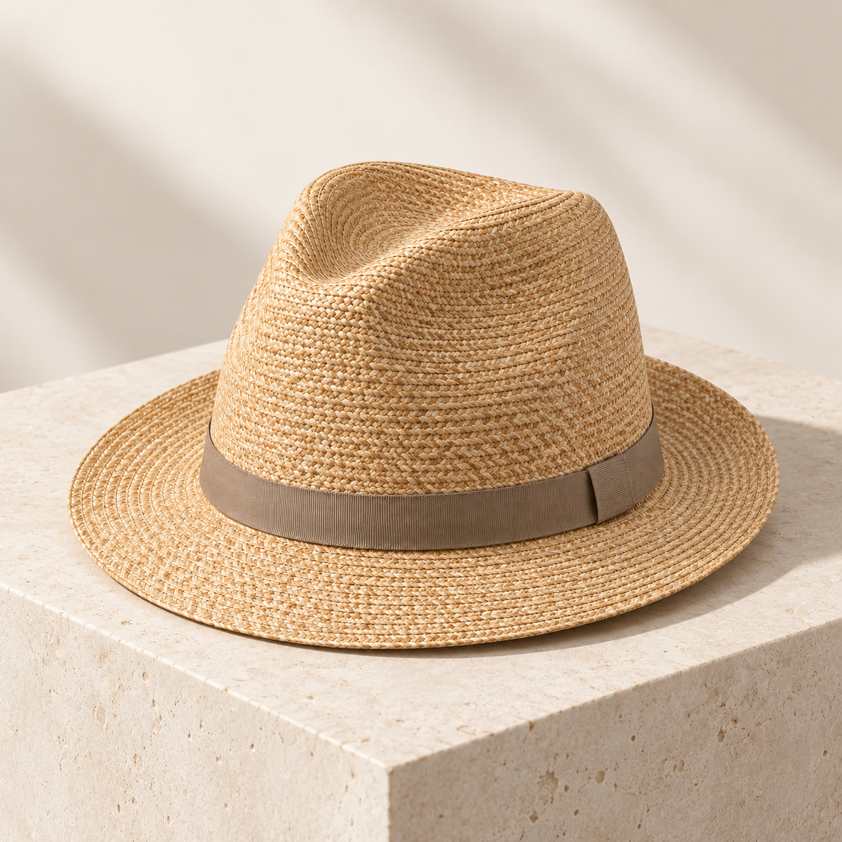 Velunorar Classic Straw Fedora Hat – Casual Summer Hat with Decorative Band