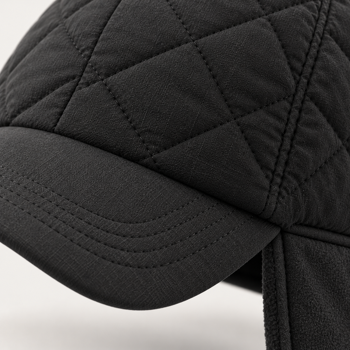 Velunorar Quilted Ear Flap Baseball Cap – Winter Casual Hat with Adjustable Strap